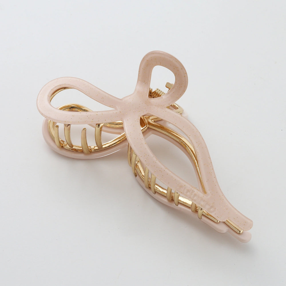 Champagne Ribbon Claw Clip