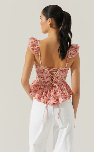 
                  
                    Load image into Gallery viewer, Baylin Pink Eyelet Top
                  
                