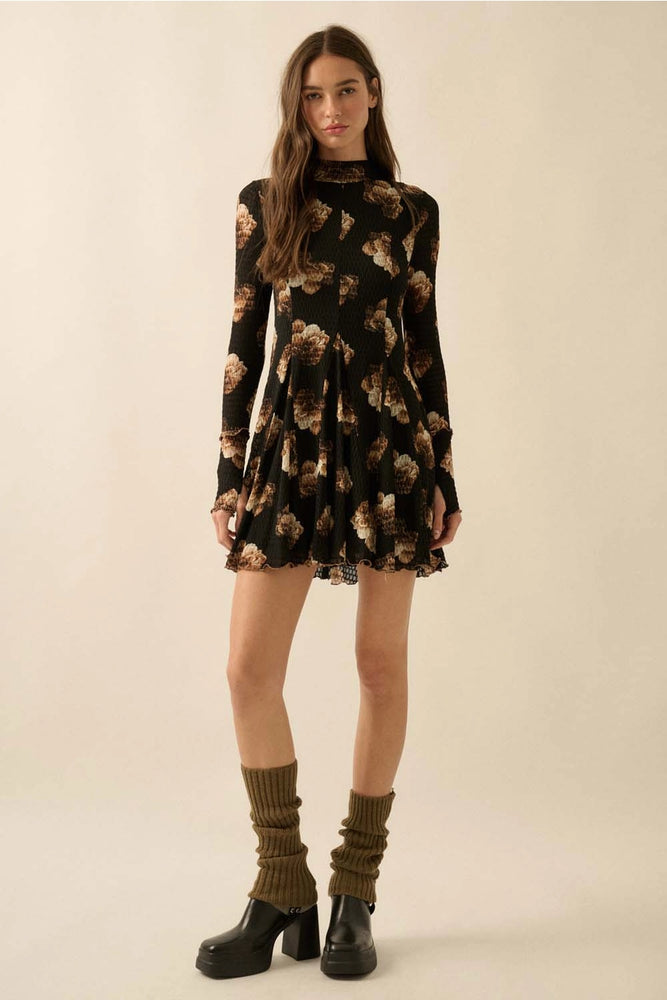 
                  
                    Load image into Gallery viewer, Floral Honeycomb Mesh Mini Dress
                  
                