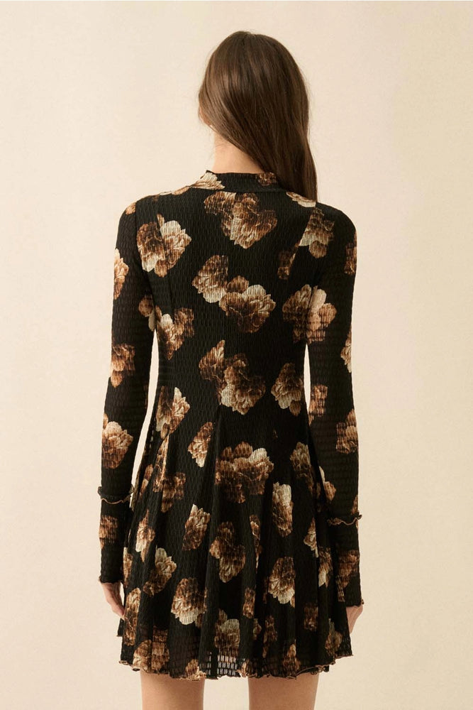 
                  
                    Load image into Gallery viewer, Floral Honeycomb Mesh Mini Dress
                  
                