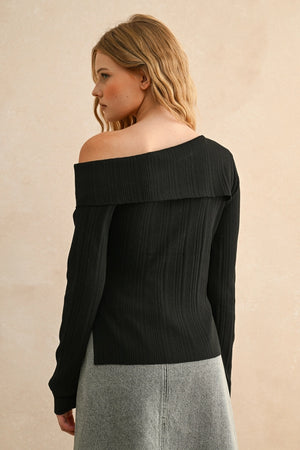 
                  
                    Load image into Gallery viewer, Tate Ribbed Asymmetric Top
                  
                