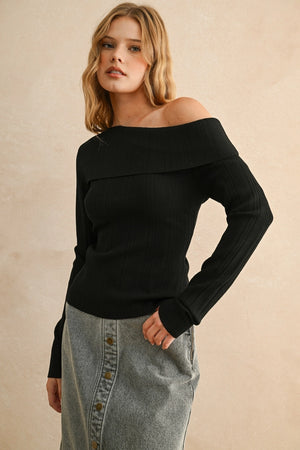 
                  
                    Load image into Gallery viewer, Tate Ribbed Asymmetric Top
                  
                