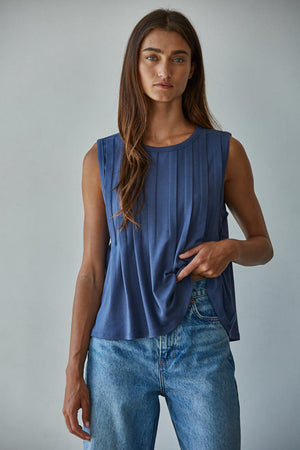 
                  
                    Load image into Gallery viewer, Aura Pleated Midnight Top
                  
                