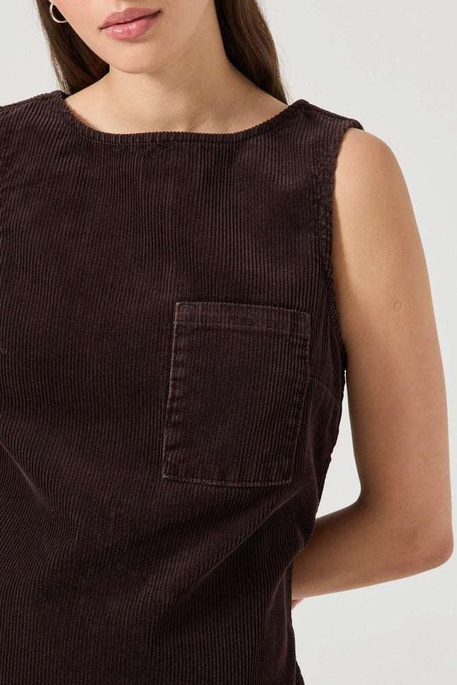 
                  
                    Load image into Gallery viewer, Caroline Chocolate Corduroy Shift Dress
                  
                