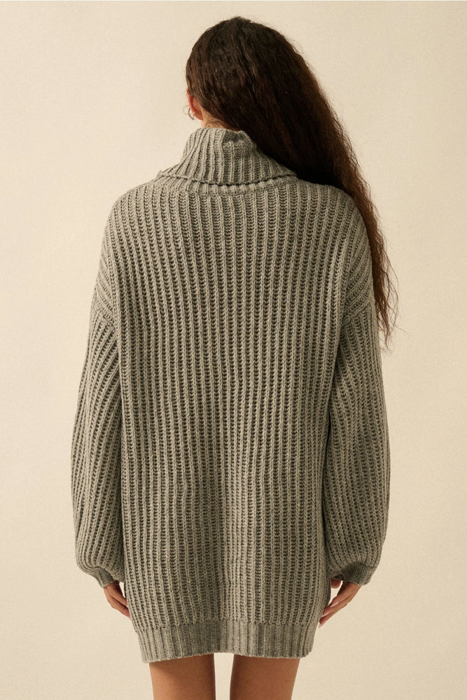 
                  
                    Load image into Gallery viewer, Charcoal Rib Knit Sweater Tunic
                  
                