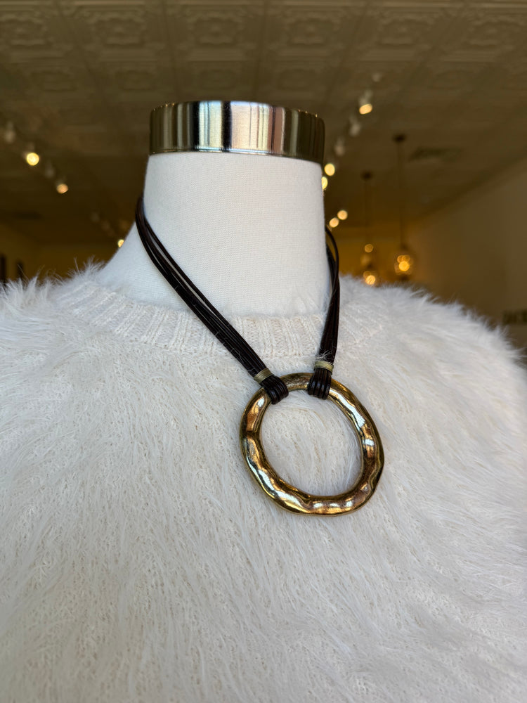 
                  
                    Load image into Gallery viewer, Mathew Brass Circle Necklace
                  
                