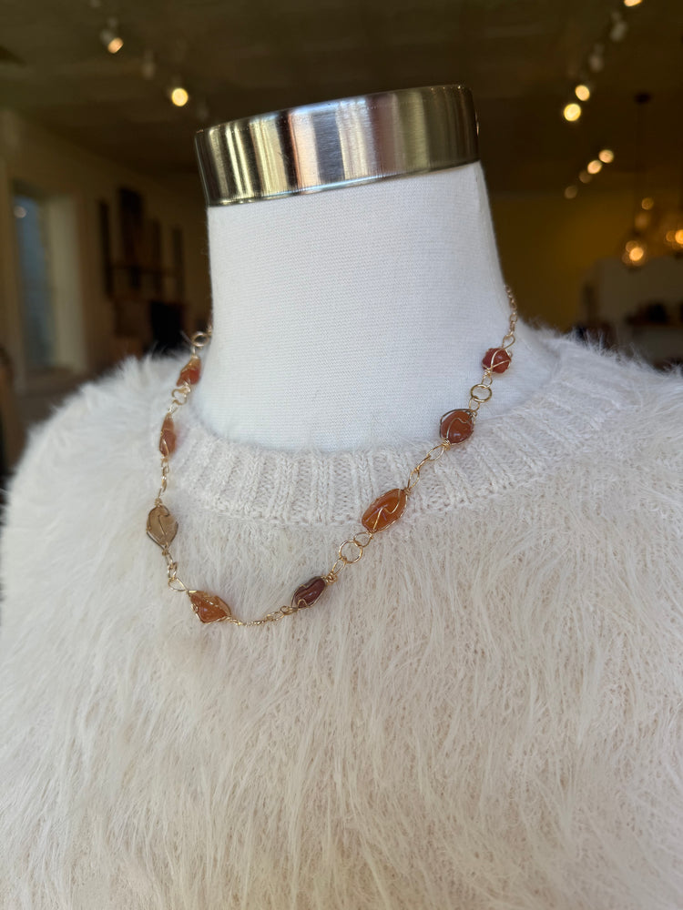 
                  
                    Load image into Gallery viewer, Fall Stone Chain Necklace
                  
                