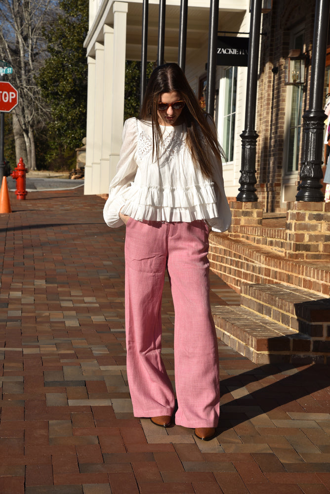 Natalia Tailored Pant - Pink